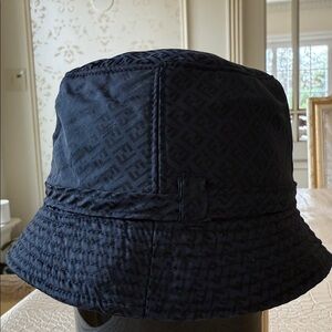 Fendi Baby Logo Navy Bucket Hat